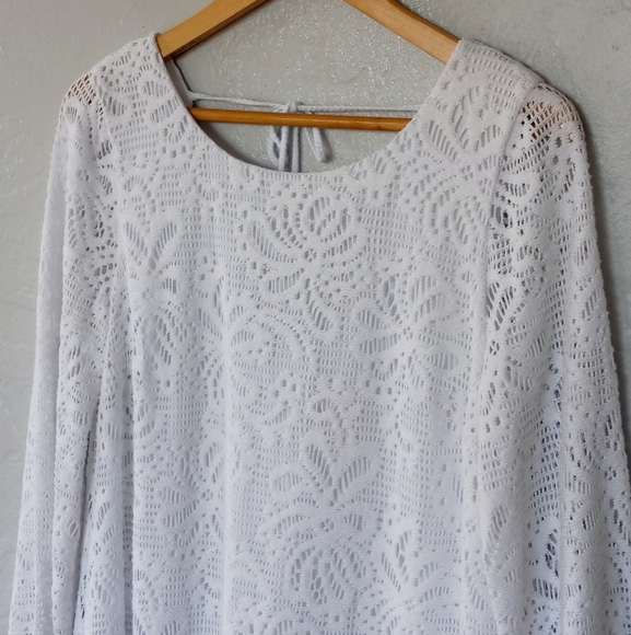 Lilly Pulitzer Foley Dress Resort White Whirlpool Knit Lace A-Line Swing Dress L - Picture 10 of 12